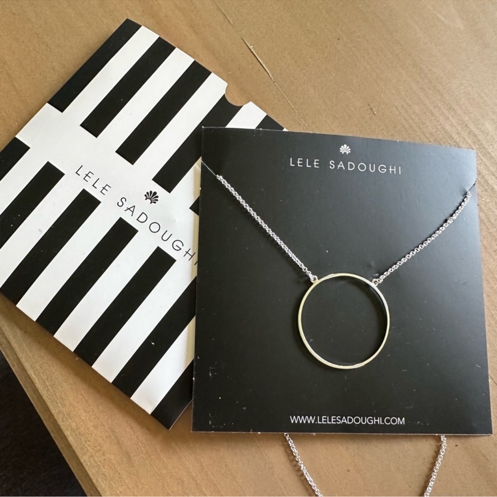 Lele Sadoughi Silver Circle Necklace